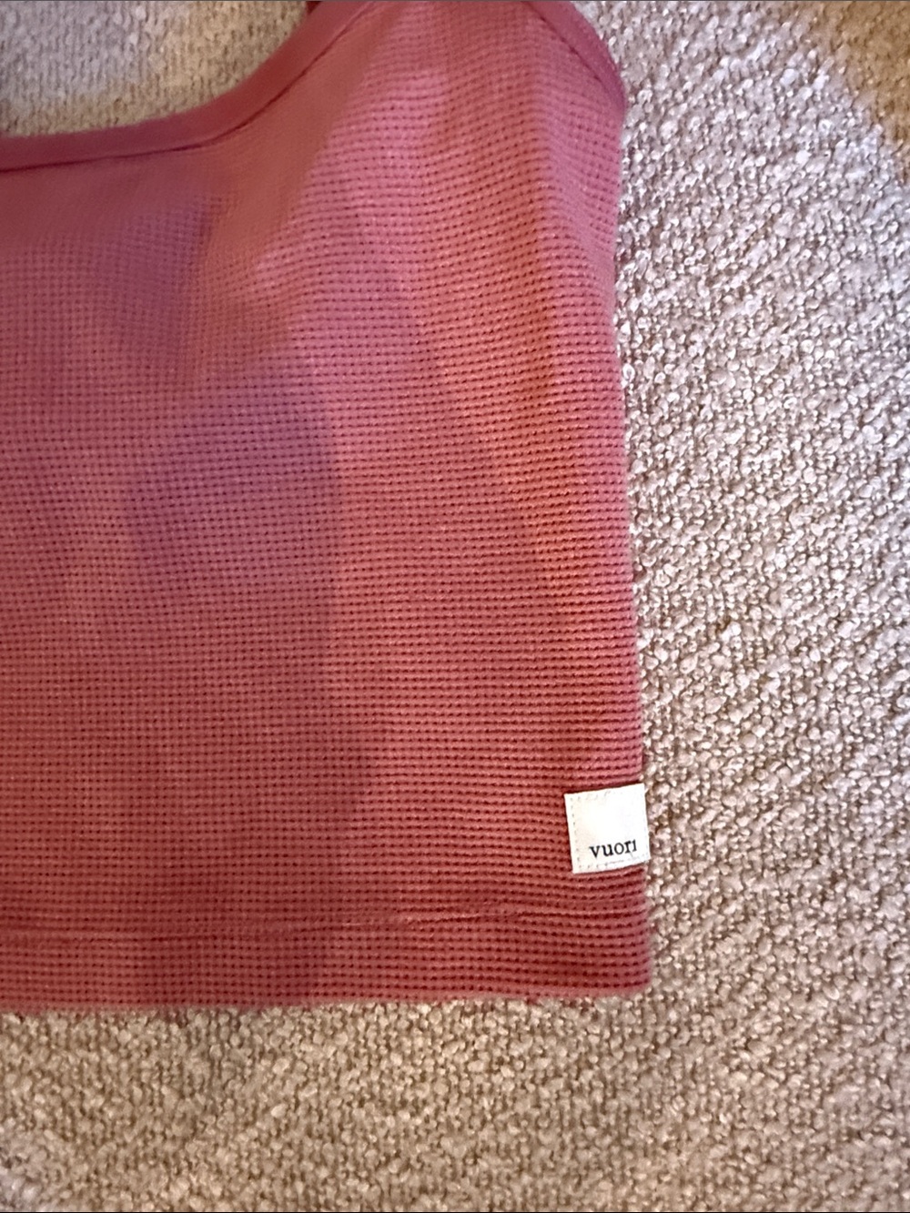 Vuori Ribbed Spaghetti Strap Crop Tank - Rust - Picture 2 of 3